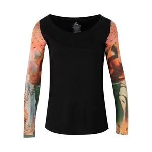NWOT SALVADOR DALI MUSEUM Top Women XL Graphic Abstract-Art Long-Sleeve Multicol